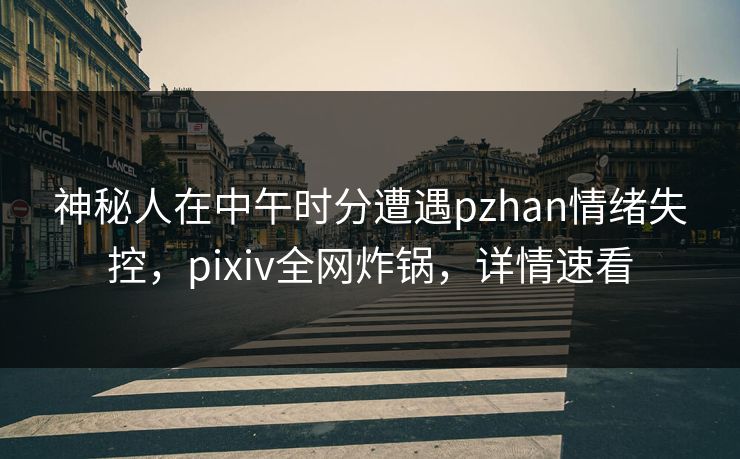神秘人在中午时分遭遇pzhan情绪失控，pixiv全网炸锅，详情速看
