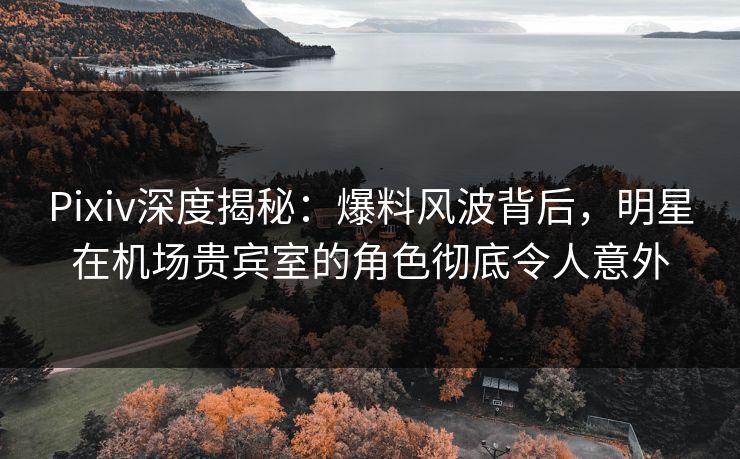 Pixiv深度揭秘：爆料风波背后，明星在机场贵宾室的角色彻底令人意外
